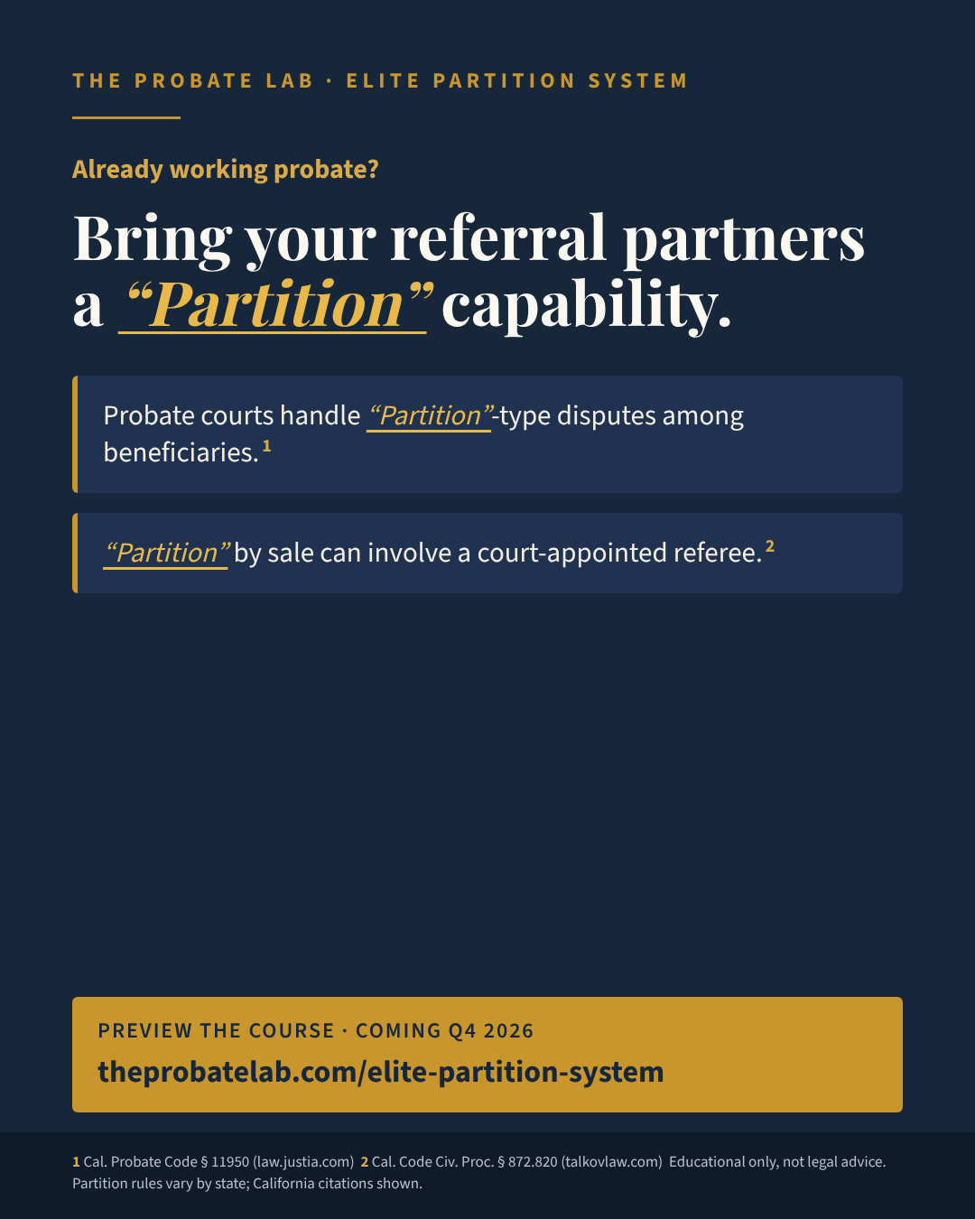 Bring your referral partners a partition capability.