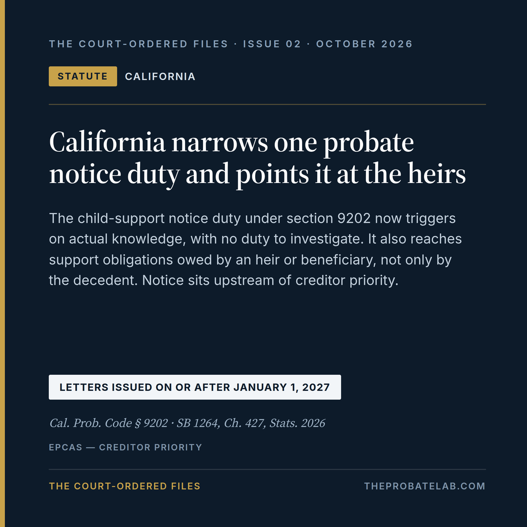 California Narrowed One Probate Notice and Pointed It at the Heirs